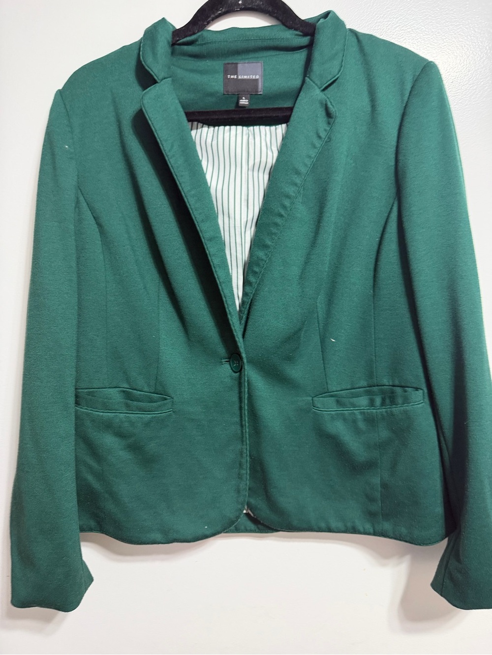 Green Single-Button Blazer Jacket
